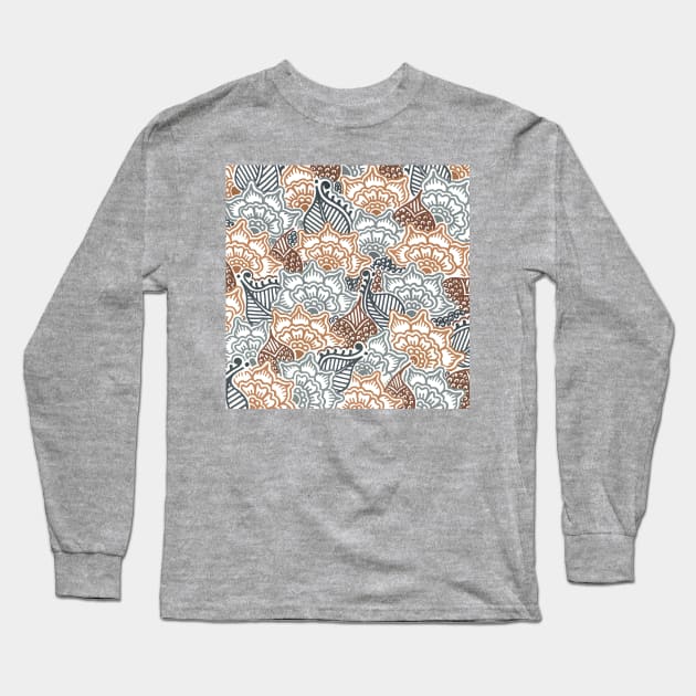 Grey and Brown Garden Long Sleeve T-Shirt by HLeslie Design